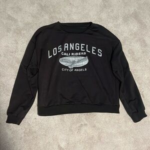 size small grey los angeles graphic crewneck